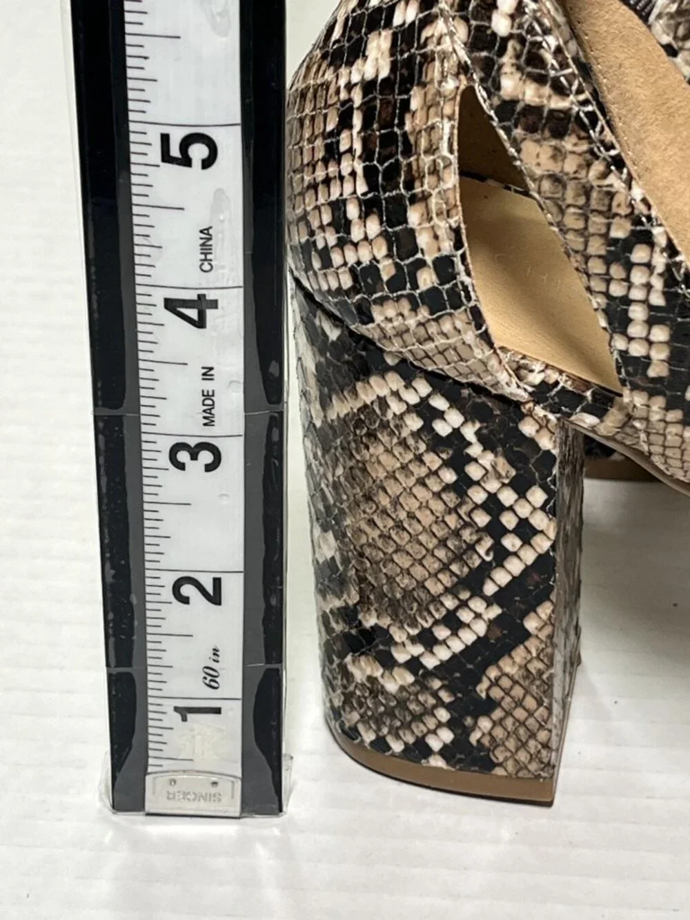 Chinese Laundry Women's Size 10 Snakeskin Print Ankle Strap High Heel Sandals
